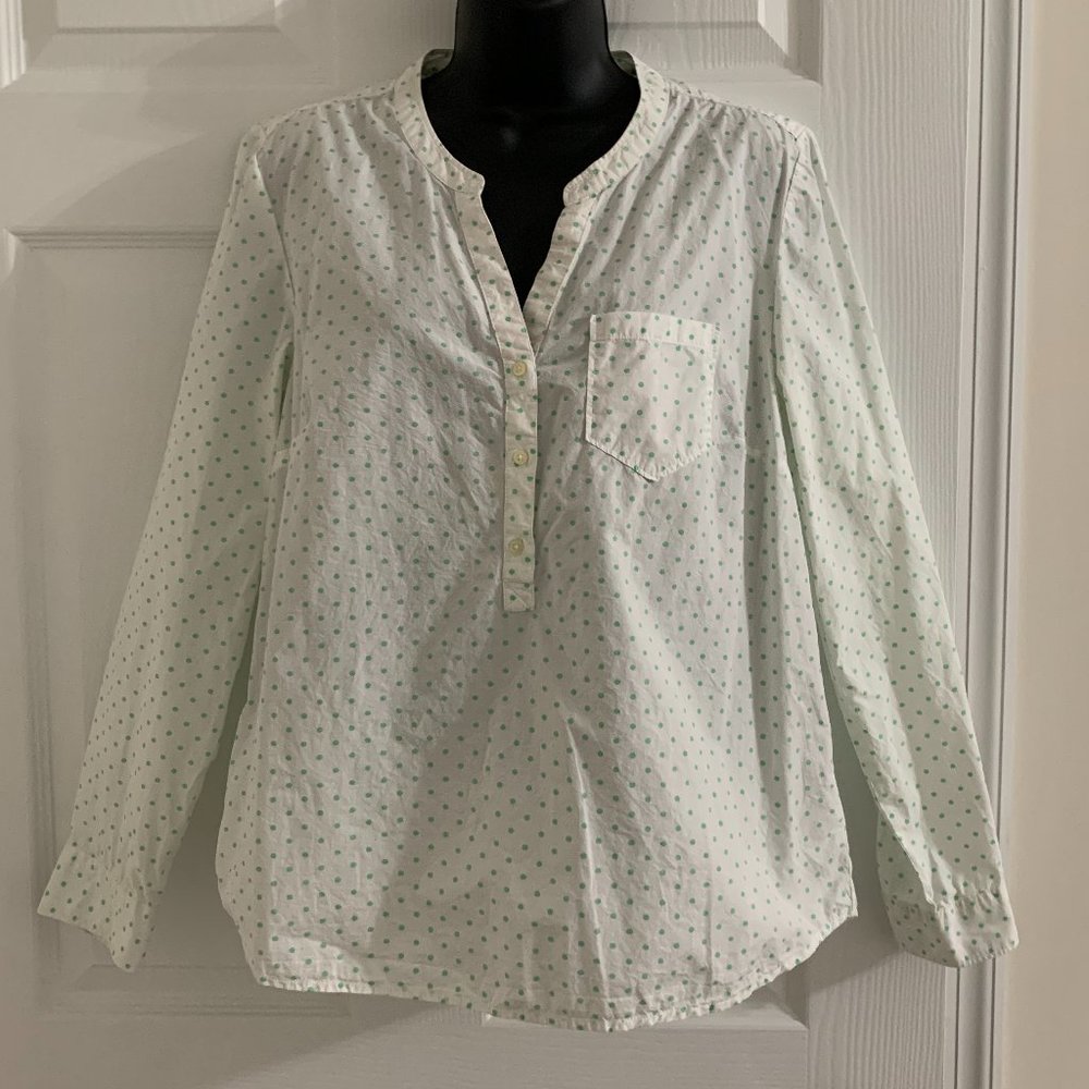 GAP Women´s Polka Dot White Top Blouse, Size M